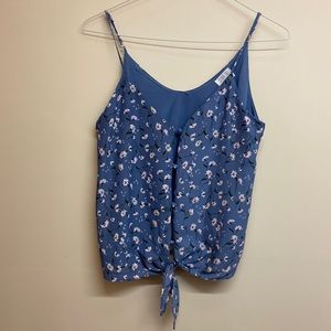 Sienna sky tie front button down tank top